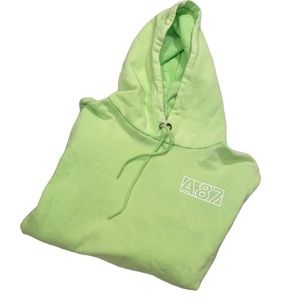 Aeropostale A87 Lime Green & White Hoodie Unisex Size Medium Lightweight Jacket!